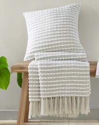 Catherine Lansfield Stab Stitch Cushion Natural - Catherine Lansfield - Size: 43X43CM - thumbnail 4