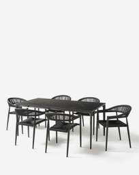 Sicily Premium Sintered Stone Dining Set Charcoal - JD Williams - thumbnail 3