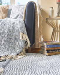 Woven Diamond Indoor/Outdoor Rug Denim Blue - My Mat - Size: 80X150 - thumbnail 1