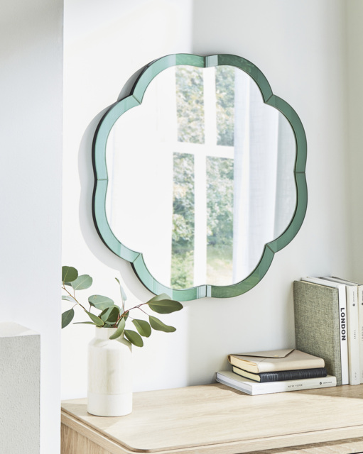 Julipa Coloured Glass Wall Mirror Green - Julipa - image 1
