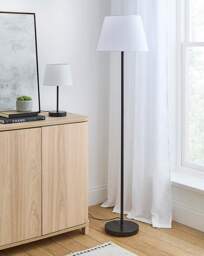 Owen White and Matt Black Floor Lamp White - JD Williams - thumbnail 3