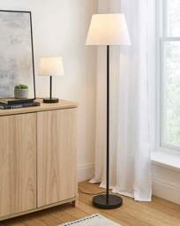 Owen White and Matt Black Floor Lamp White - JD Williams - thumbnail 5