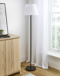 Owen White and Matt Black Floor Lamp White - JD Williams