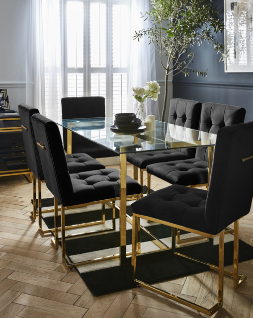 Joanna Hope Fallon 6 Seater Dining Set Black Gold - Joanna Hope - image 1