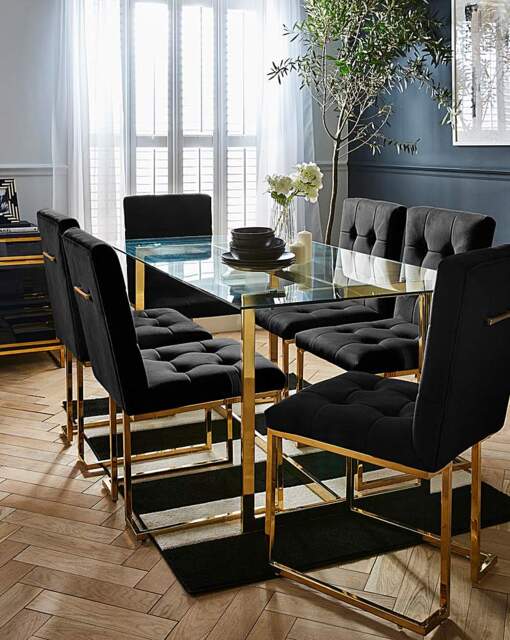 Joanna Hope Fallon 6 Seater Dining Set Black Gold - Joanna Hope - image 1