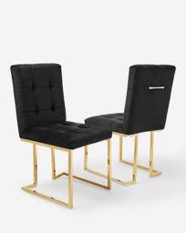 Joanna Hope Fallon 6 Seater Dining Set Black Gold - Joanna Hope - thumbnail 5