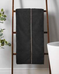 Bianca Zero Twist Satin Stitch Towel Black - Bianca - Size: Bath Towel - thumbnail 2