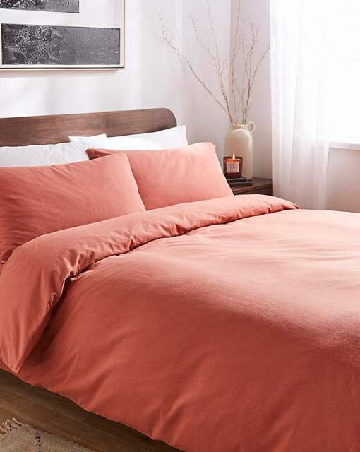 Cosy Brushed Cotton Duvet Cover Terracotta - JD Williams - Size: DOUBLE - image 1