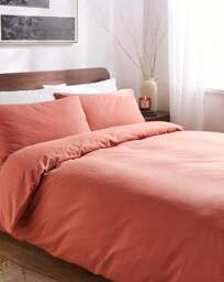 Cosy Brushed Cotton Duvet Cover Terracotta - JD Williams - Size: DOUBLE - thumbnail 1