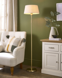Julipa Gold Brass Floor Lamp Linen - Julipa