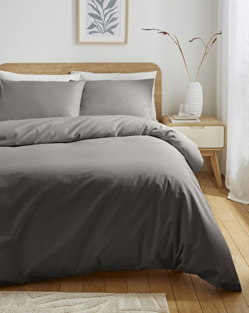 Non Iron Plain Dye Duvet Cover Charcoal - JD Williams - Size: KING - image 1
