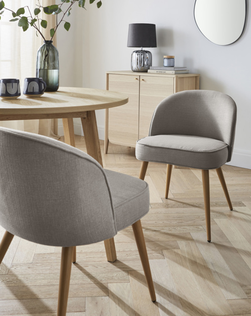 Emilie Fabric Pair of Dining Chairs Grey - JD Williams - image 1