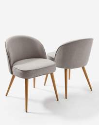 Emilie Fabric Pair of Dining Chairs Grey - JD Williams - thumbnail 3