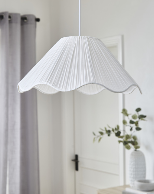 River Pleated Scallop Edge 40cm Shade White - JD Williams - image 1
