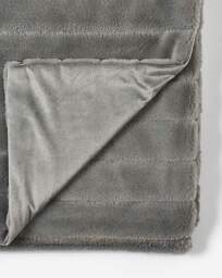 Large Ribbed Faux Fur Throw Grey - JD Williams - Size: 120X150 - thumbnail 3