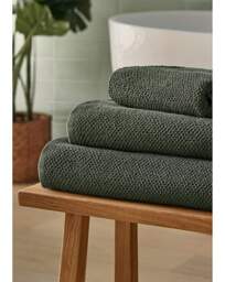 Silentnight Popcorn Pack of 2 Towels Green - Silentnight - Size: 2 HAND - thumbnail 1