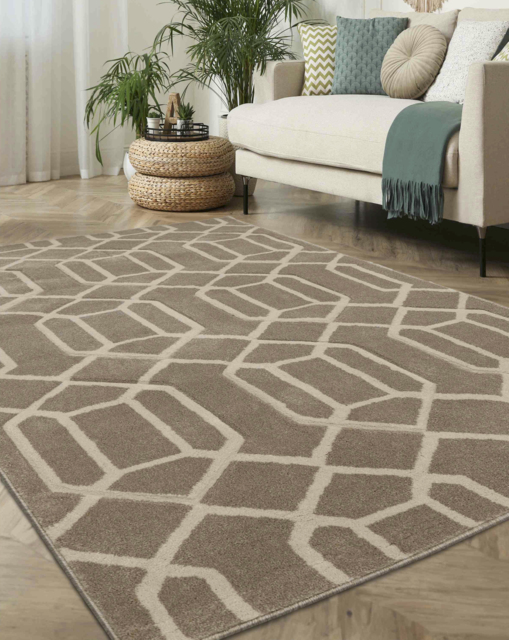 Newport Lattice Geometric Rug Natural - Homemaker - Size: 200X290 - image 1