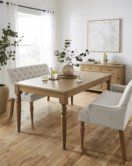 Margot Dining Table with 2 Mae Benches Light Oak/Natural - JD Williams - image 1