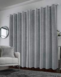 Hampton Velvet Curtain Grey - Enhanced Living - Size: 117 x 137cm - thumbnail 3