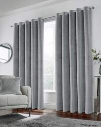 Hampton Velvet Curtain Grey - Enhanced Living - Size: 117 x 137cm - thumbnail 2