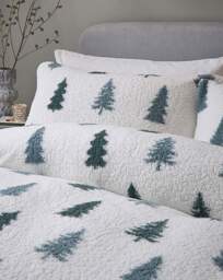 Winter Forest Cuddle Fleece Duvet Set Green - At Home Collection - Size: SINGLE - thumbnail 3