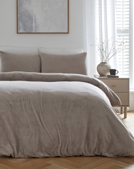 Cosy Cuddle Fleece Duvet Set Natural - JD Williams - Size: DOUBLE