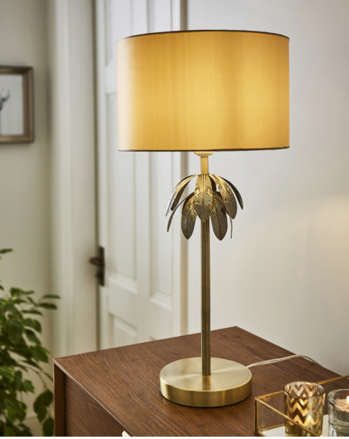 Tropical Palm Tree Table Lamp Brass - JD Williams - image 1