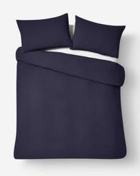 Cotton Crinkle Muslin Duvet Set Midnight - JD Williams - Size: DOUBLE - thumbnail 2
