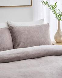 Luxe Faux Fur Duvet Cover Set Silver - JD Williams - Size: KING - thumbnail 3