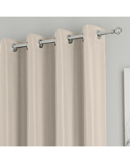 Supersoft Eyelet Curtains Beige - Enhanced Living - Size: 167 x 137cm - image 1