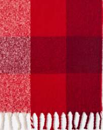 Checked Faux Mohair Throw RED - JD Williams - Size: 120X150 - thumbnail 2