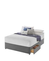 Silentnight Fabric 4 Drawer Divan Base Grey - Silentnight - Size: DOUBLE - thumbnail 2