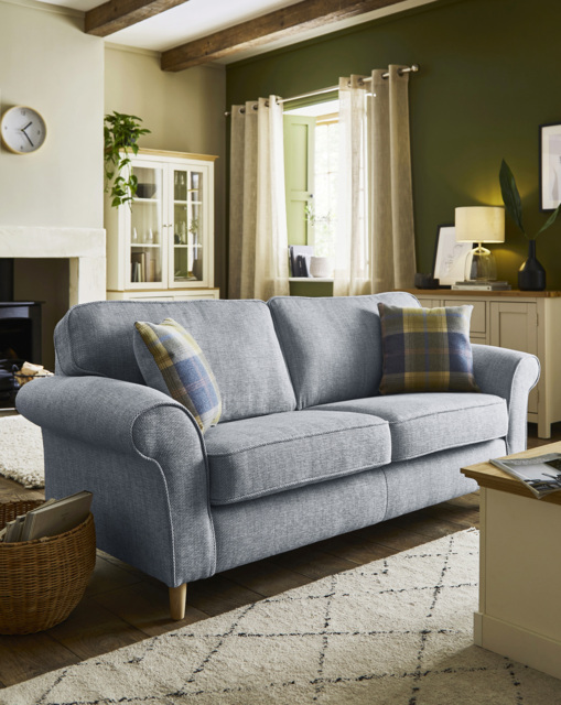 Julipa Chiltern Fabric 3 Seater Sofa Blue - Julipa - image 1