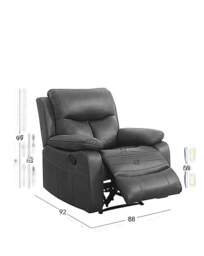 Adlington Manual Recliner Chair Grey - JD Williams - thumbnail 3
