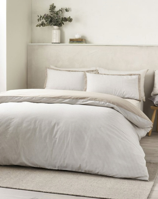 Catherine Lansfield Oxford Duvet Set Natural - Catherine Lansfield - Size: SINGLE - image 1