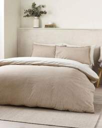 Catherine Lansfield Oxford Duvet Set Natural - Catherine Lansfield - Size: SINGLE - thumbnail 3