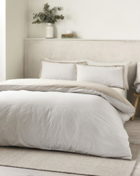 Catherine Lansfield Oxford Duvet Set Natural - Catherine Lansfield - Size: SINGLE - thumbnail 1