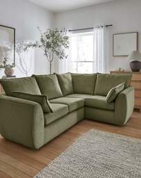 Finch Chenille Right Hand Corner Sofa Green - JD Williams - thumbnail 1