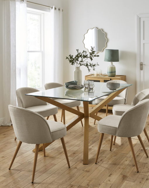 Bodie 6 Seater Dining Table OAK Effect - At Home Collection