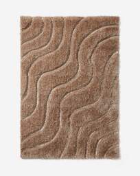 Carved Soft Wave Shaggy Cosy Rug Beige - Origins - Size: 160X230 - thumbnail 4