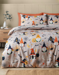 CL Halloween Gonks Duvet Cover Set Natural - Catherine Lansfield - Size: SINGLE - thumbnail 1