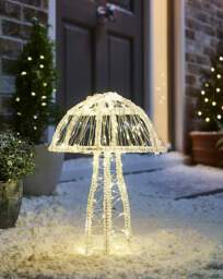 Pre-Lit 32cm Mushroom Light White - Snowtime - thumbnail 3