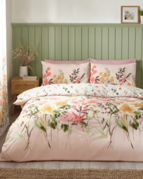 CL Countryside Floral Duvet Cover Set Pink - Catherine Lansfield - Size: S KING - thumbnail 1