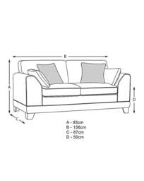 Hilliard Fabric 2 Seater Sofa Charcoal - thumbnail 2