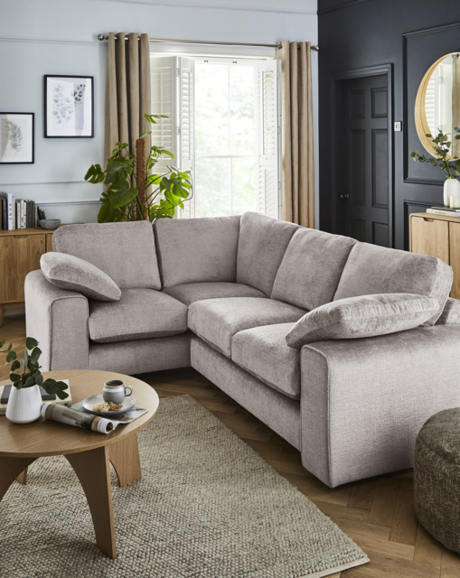 Hunter Chenille Left Hand Corner Sofa Grey - JD Williams - image 1