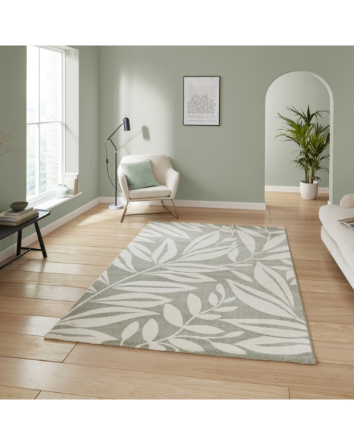 Catherine Lansfield Sorral Leaves Rug Sage Green - Catherine Lansfield - Size: 160X230 - image 1