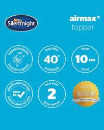 Silentnight Airmax Mattress Topper 10cm White - Silentnight - Size: DOUBLE - thumbnail 2