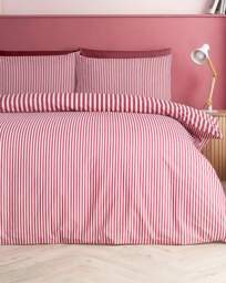 CL Epping Textured Stripe Duvet BURG Burgundy - Catherine Lansfield - Size: SINGLE - thumbnail 3