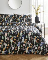 Spring Florals Duvet Cover Set Black/Multi-Coloured - JD Williams - Size: SINGLE - thumbnail 1