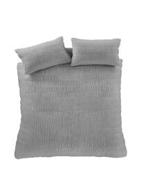 Catherine Lansfield Seersucker Duvet Set Grey - Catherine Lansfield - Size: KING - thumbnail 4